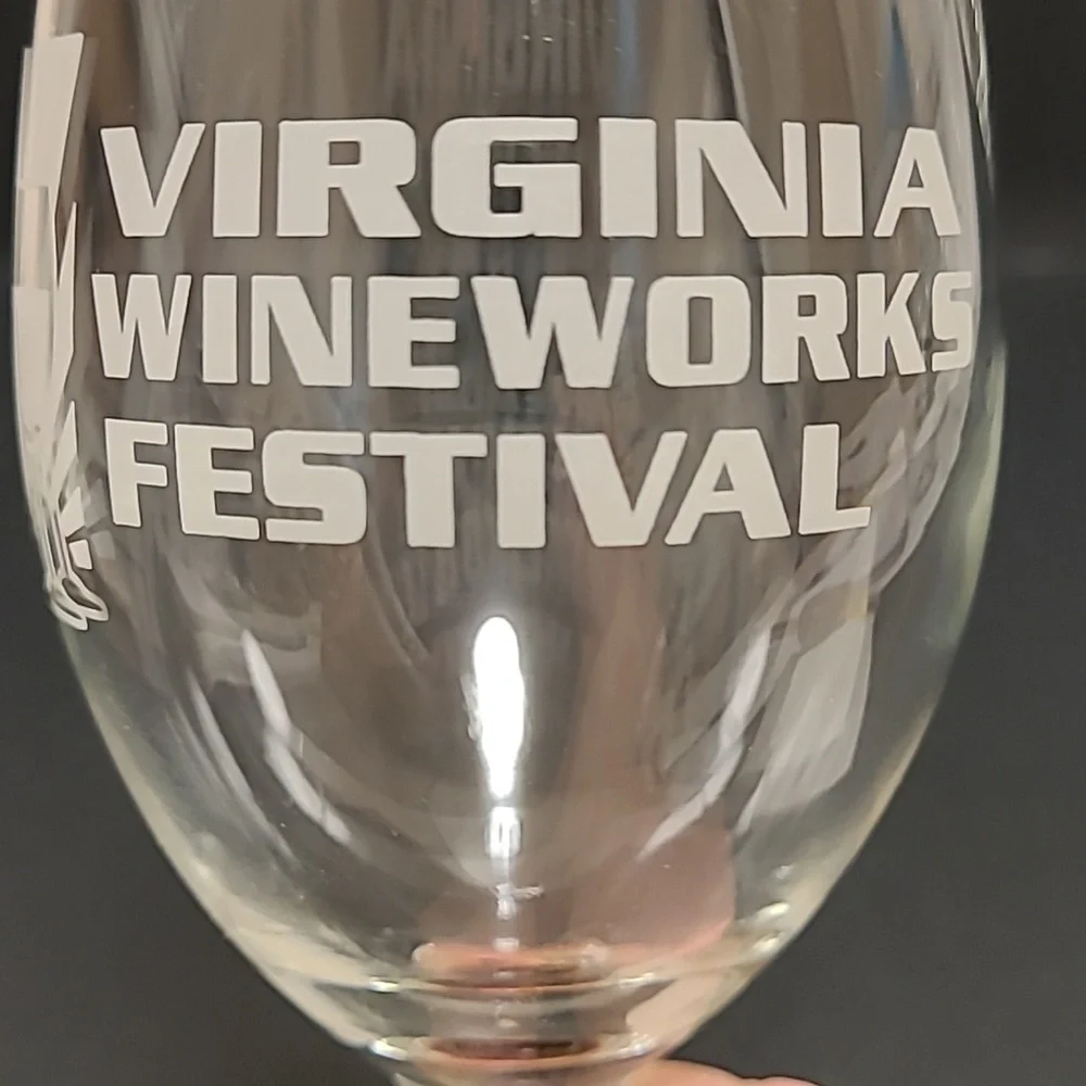 Pair of Virginia Wineworks Festival Wine Glasses